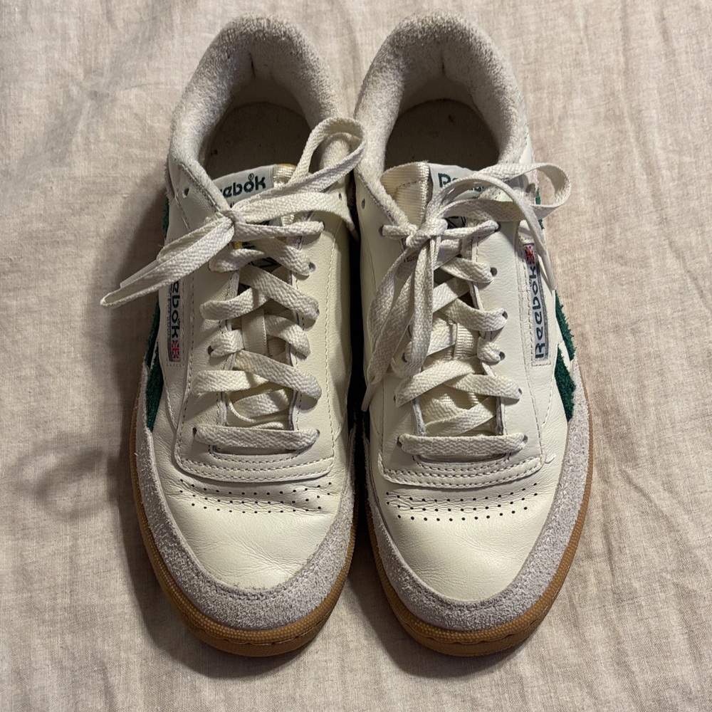 Reebok Classic White and Green Shoes